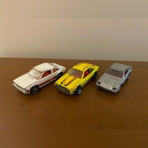 Set of 3 vintage die cast car toys hot wheels